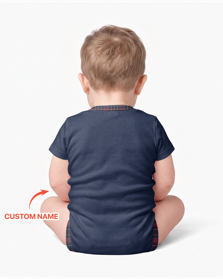 Custom Name North Pole Plaid Bamboo Bodysuit