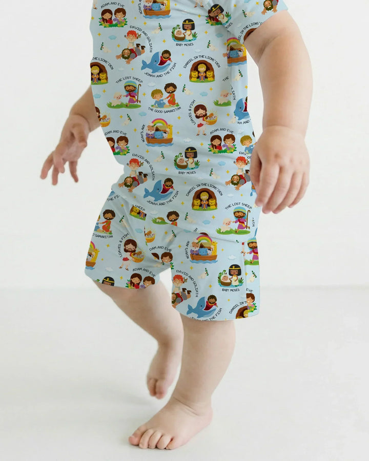 Bible Stories Bamboo Two Piece Short Sleeve Shorts Pajama Set