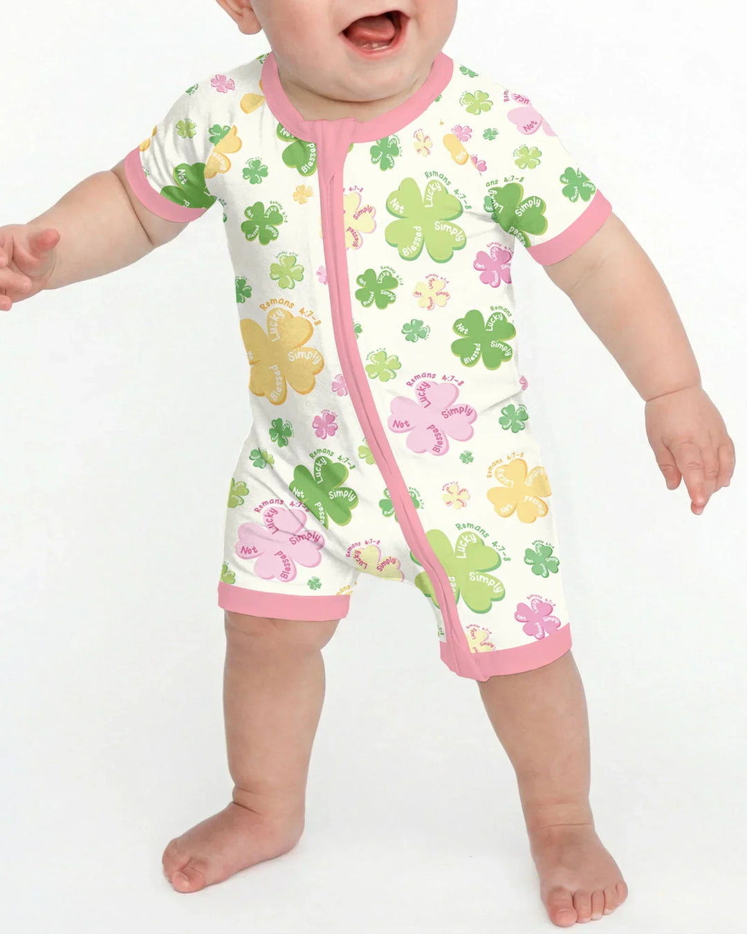 Shamrocks Print St. Patrick's Day Bamboo Shorty Zippy