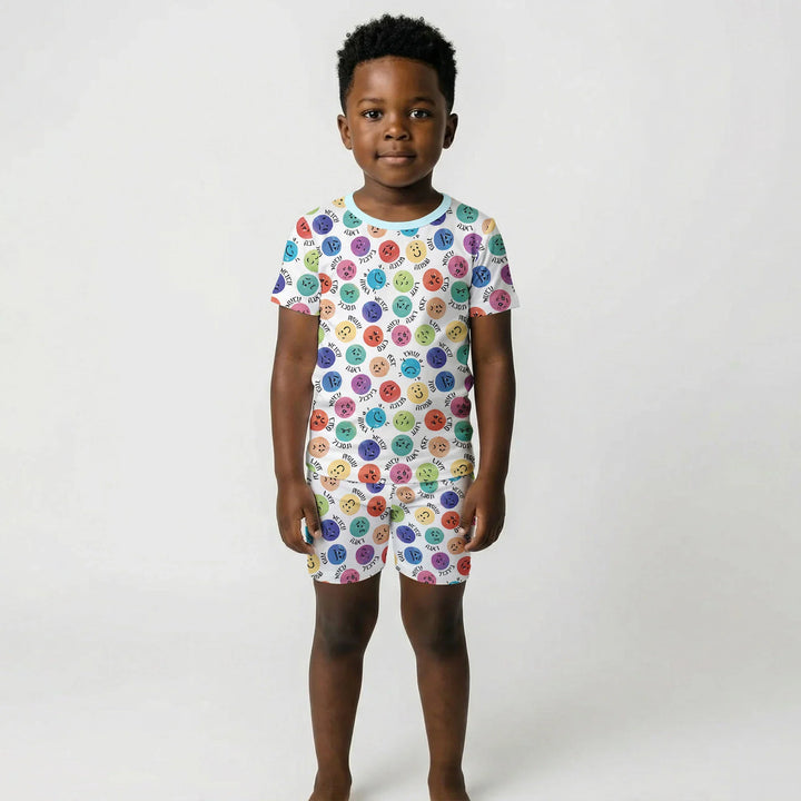 My Emotions Hebrew Bamboo Two Piece Short Sleeve Shorts Pajama Set