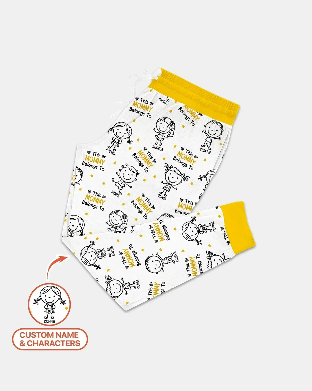 Custom Name "This Mommy Belongs To" Doodle Bamboo Women Pajama Set