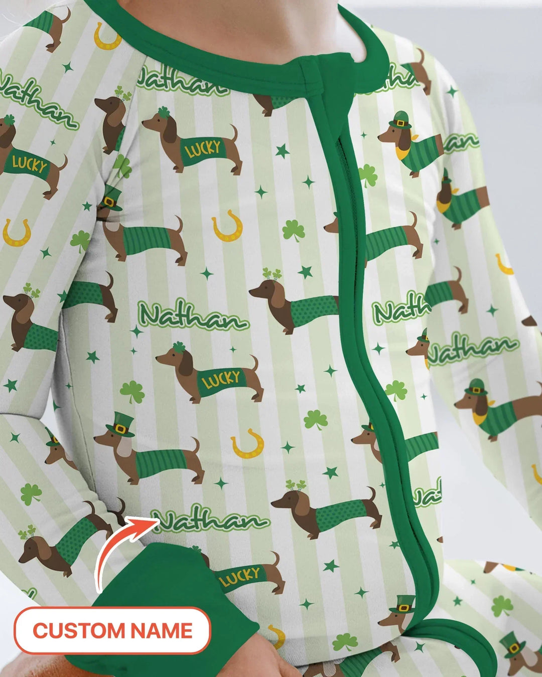 Lucky Dachshunds St. Patrick's Day Family Matching Bamboo Convertible Zippy