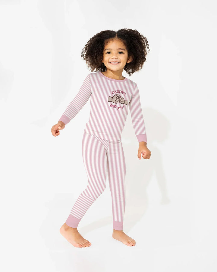 Embroidered Daddy's Little  Bamboo Two Piece Long Sleeve Pajama Set