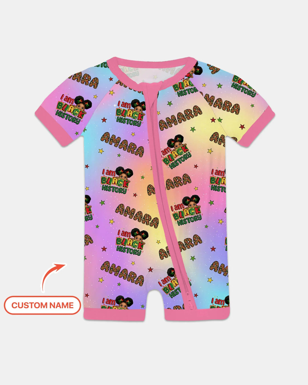 Custom Name I Am Black History Custom Bamboo Shorty Zippy