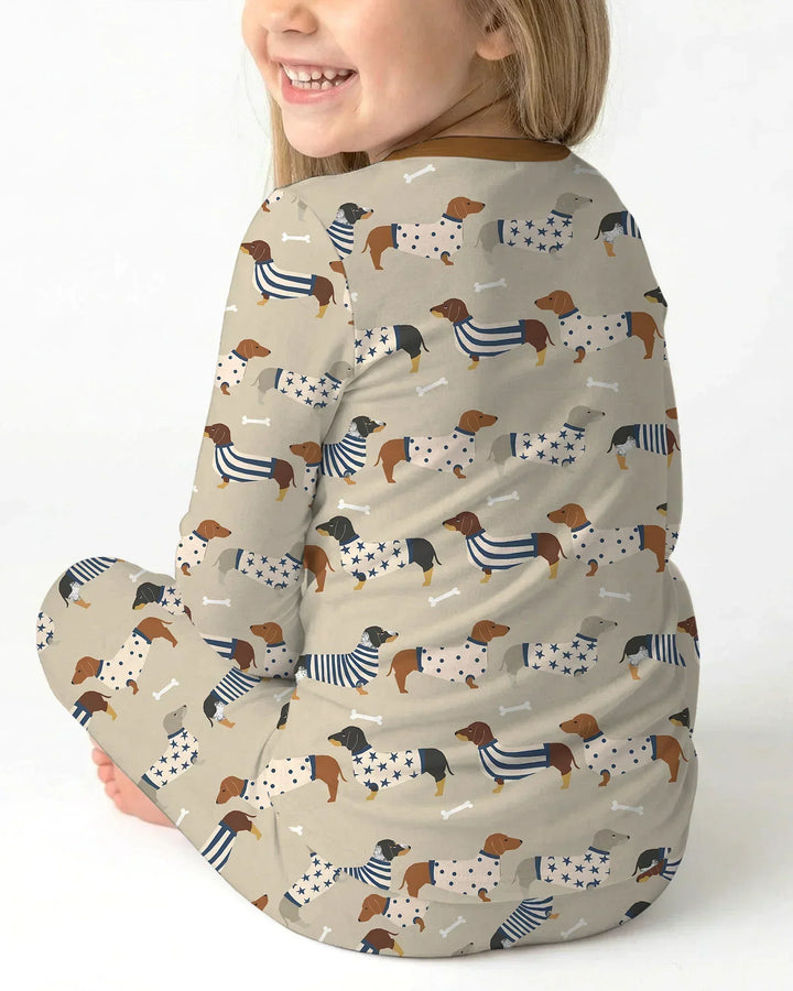 Cute Wieners Bamboo Two Piece Long Sleeve Pajama Set
