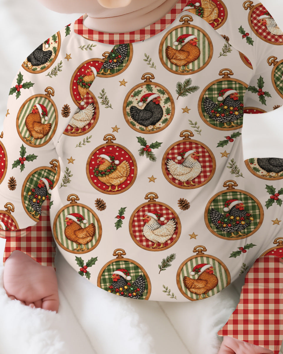 Chicken Merry Clucking Christmas Bamboo Convertible Zippy