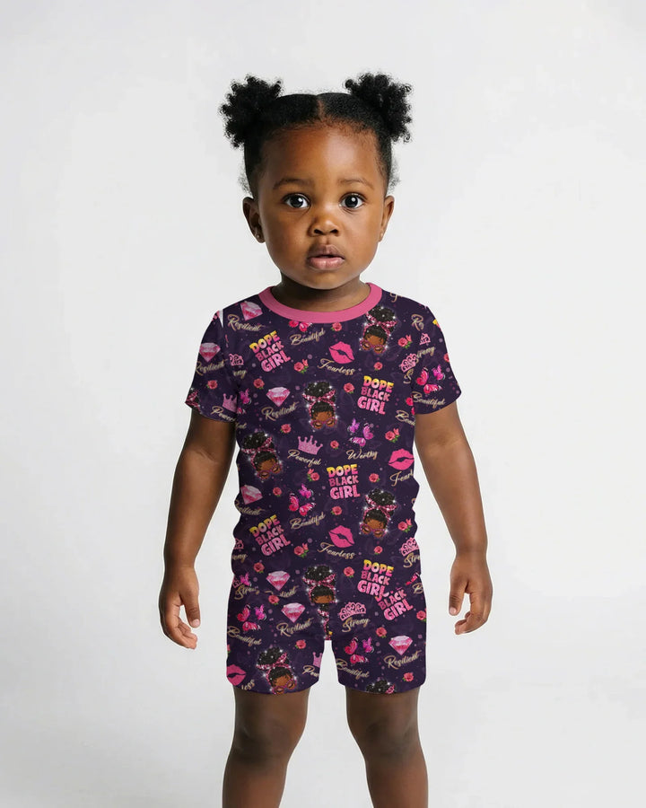 Dope Black Queen Bamboo Two Piece Short Sleeve Shorts Pajama Set