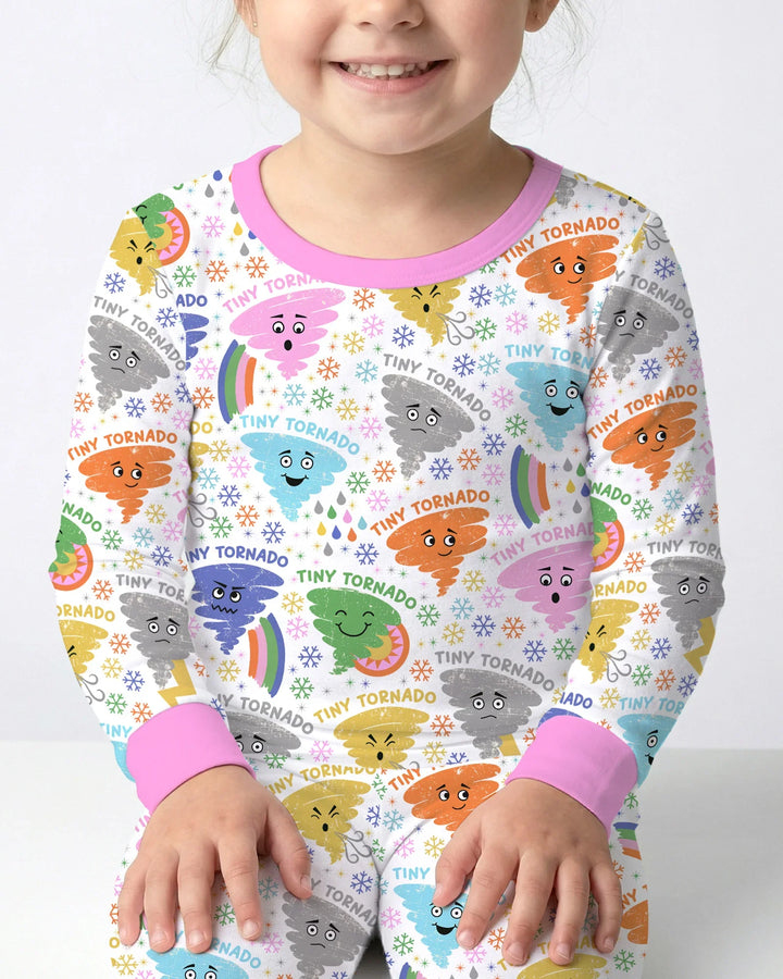 Tornado Family Matching Bamboo Two Piece Long Sleeve Pajama Set