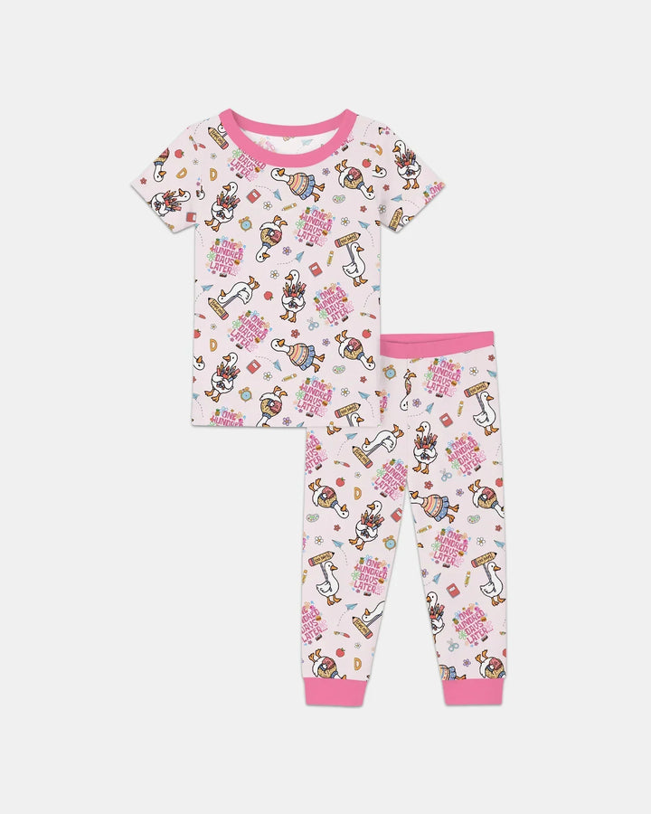 One Hundred Days Later Silly Goose Bamboo Two Piece Short Sleeve Pajama Set
