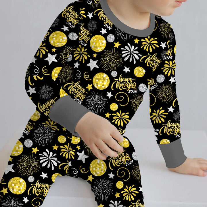 New Year's Eve Celebration Bamboo Two Piece Long Sleeve Pajama Set