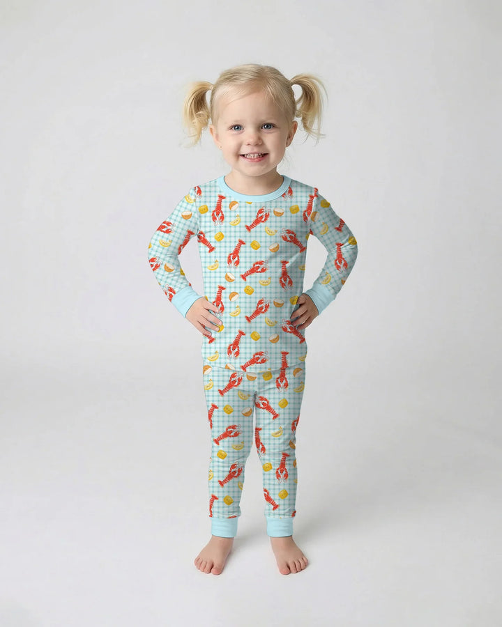 Preppy Crawfish Season Bamboo Two Piece Long Sleeve Pajama Set