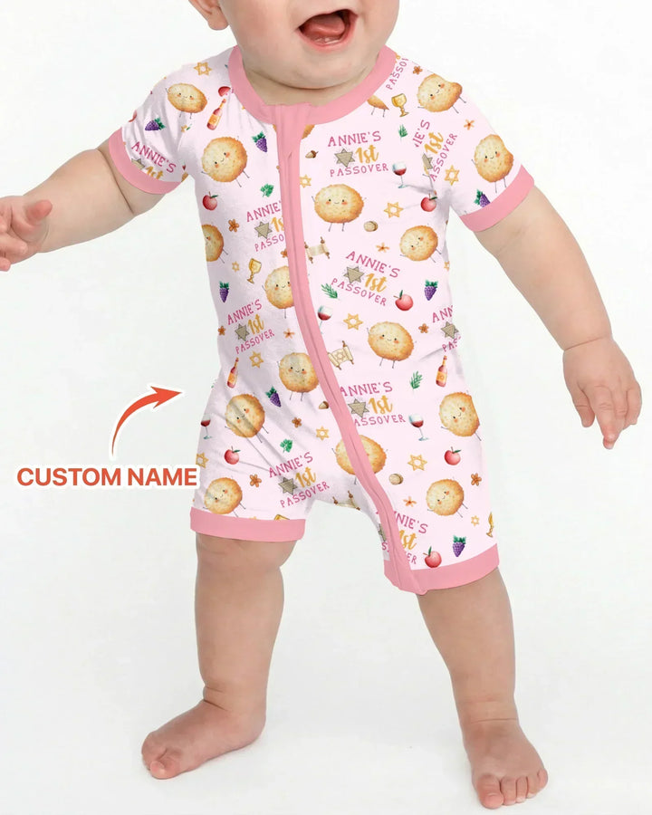 Custom Name 1st Passover Bamboo Shorty Zippy
