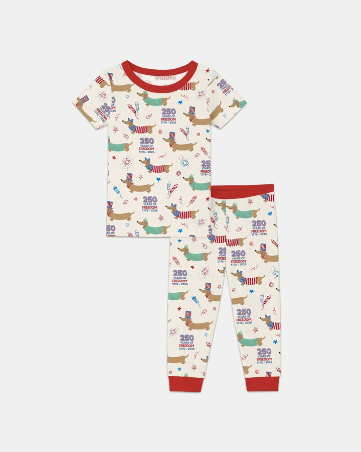 250 Years Of Freedom Bamboo Two Piece Short Sleeve Pajama Set