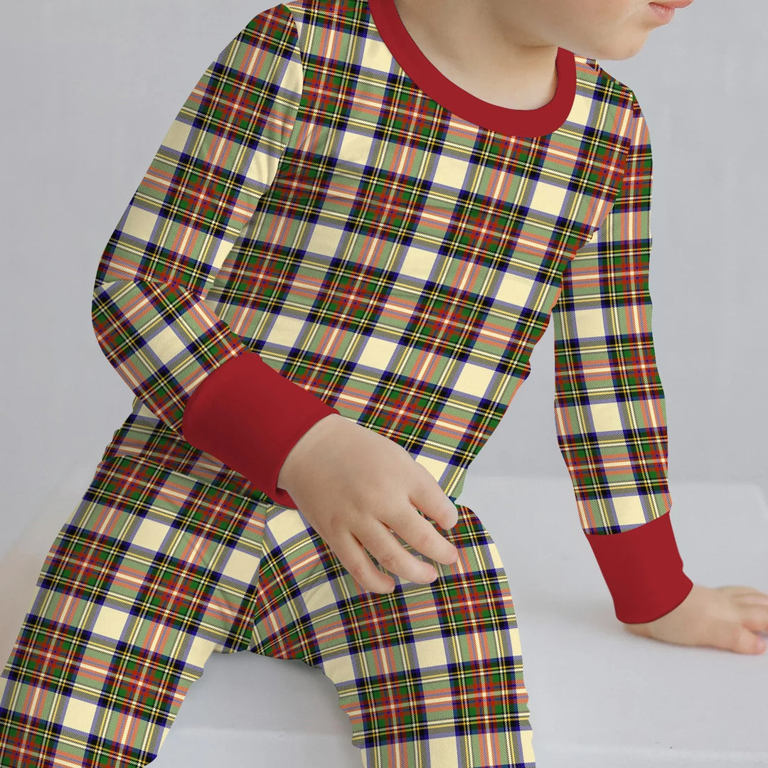 Cozy Evergreen Plaid Bamboo Two Piece Long Sleeve Pajama Set