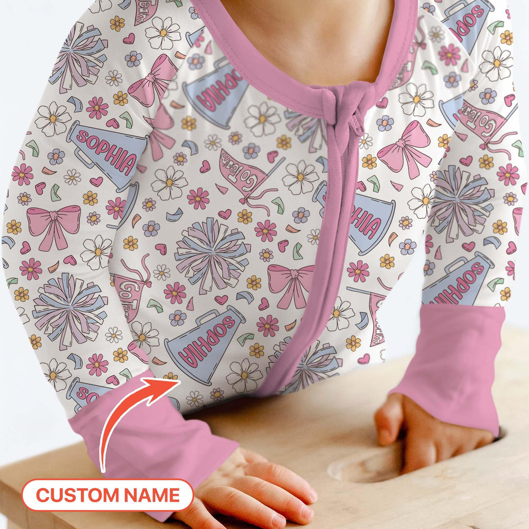 Custom Name Pastel Cheerleader Bamboo Convertible Zippy