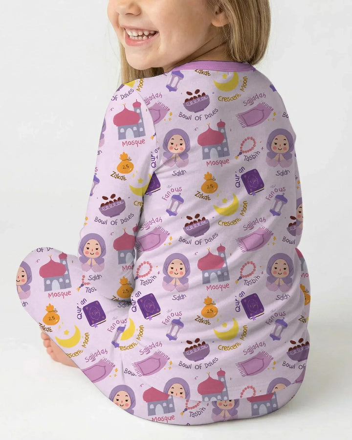 Happy Ramadhan Bamboo Two Piece Long Sleeve Pajama Set