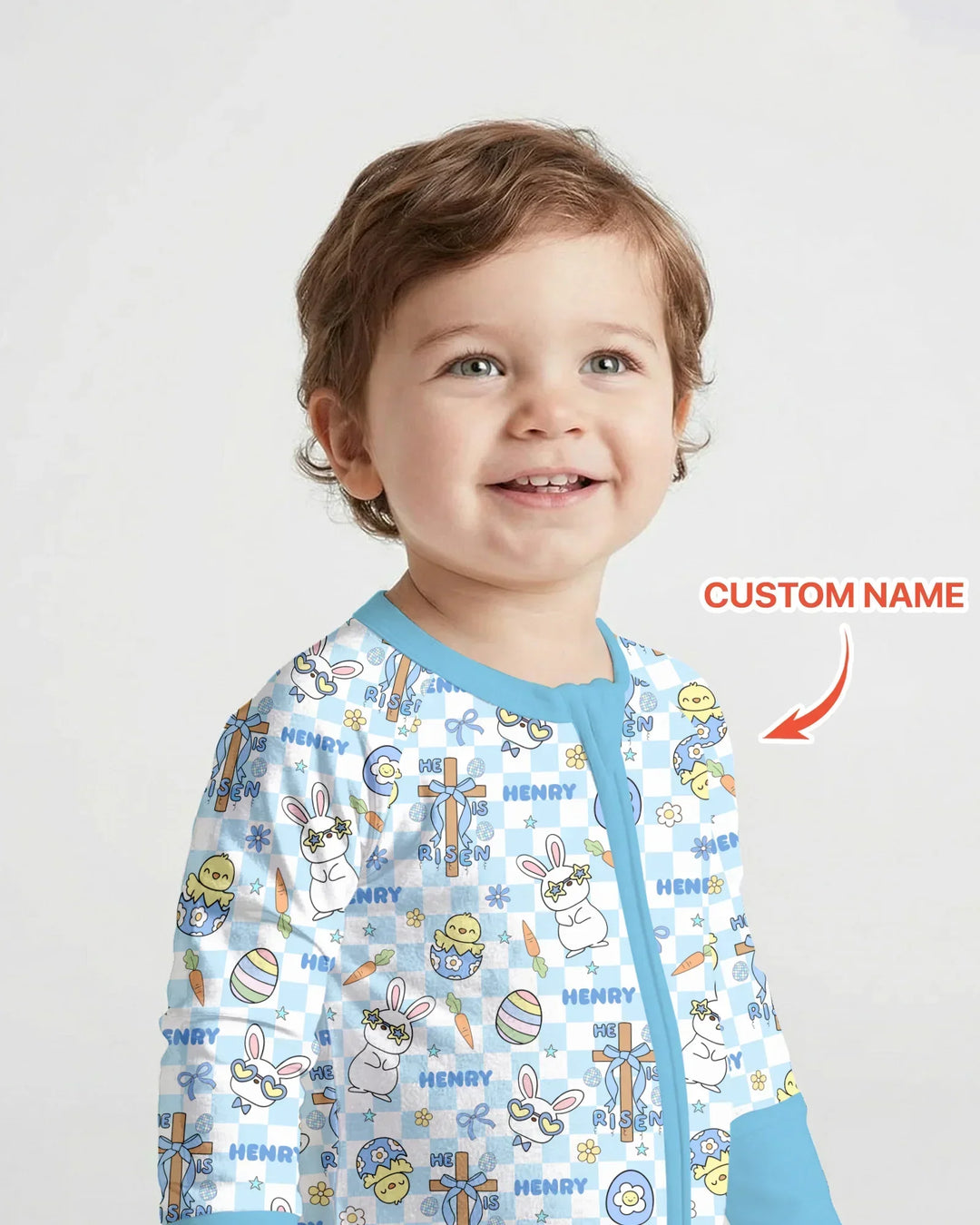 Custom Name Retro Easter Bamboo Convertible Zippy