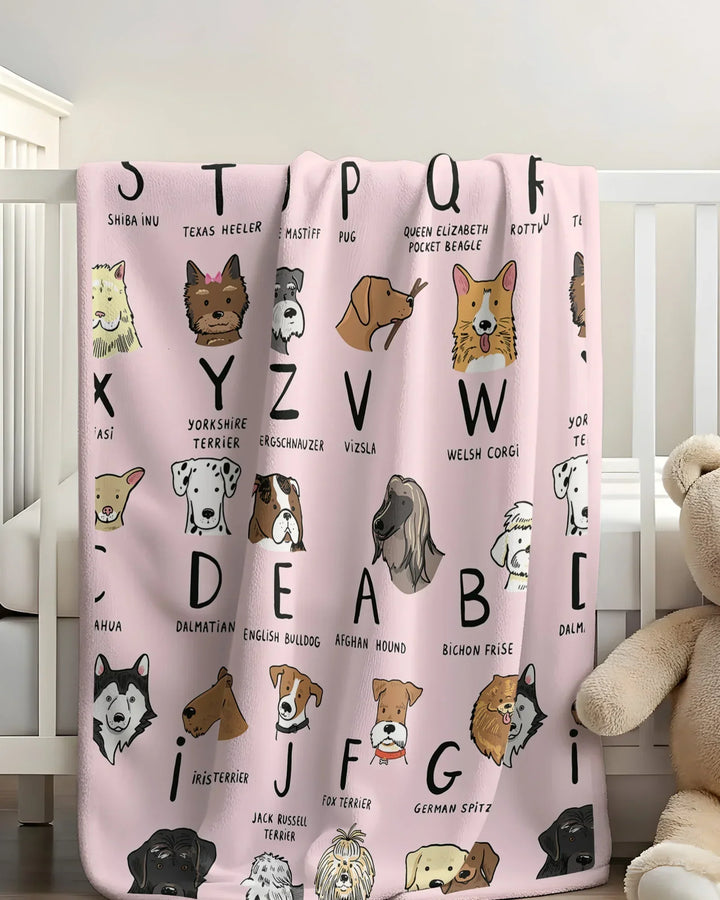 Funny Dogs Alphabet Bamboo Blanket