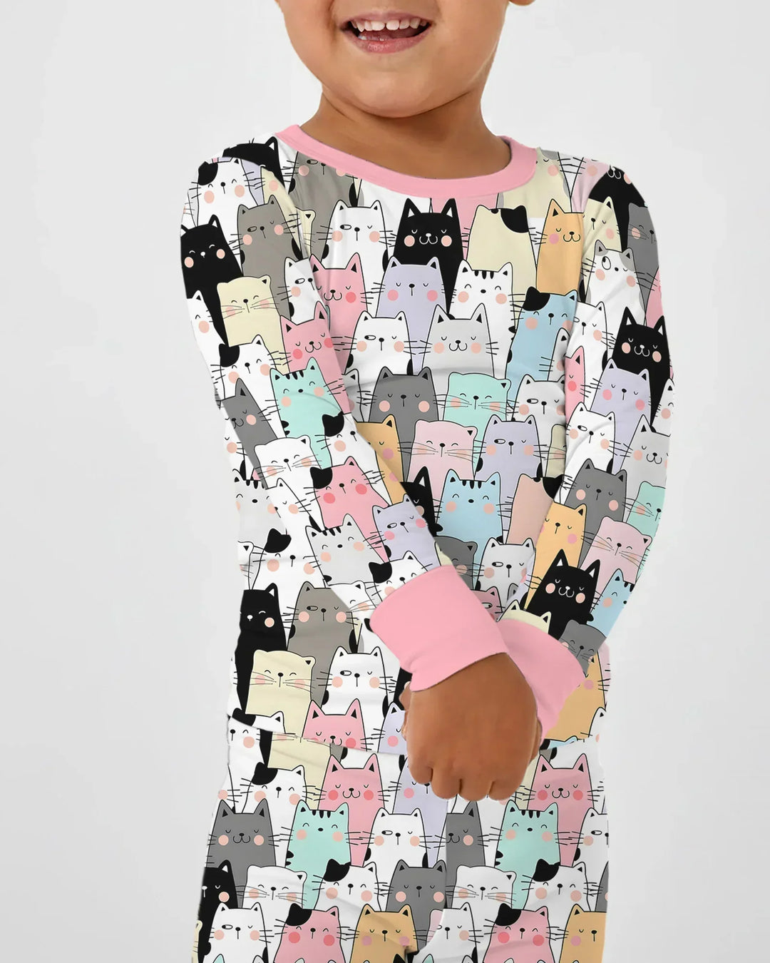 Purrfect Crowd Bamboo Two Piece Long Sleeve Pajama Set