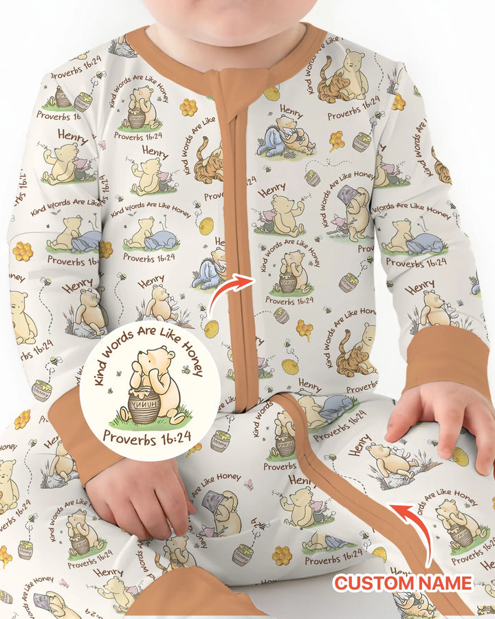 Kind Words Are Like Honey Custom Name Bamboo Convertible Zippy