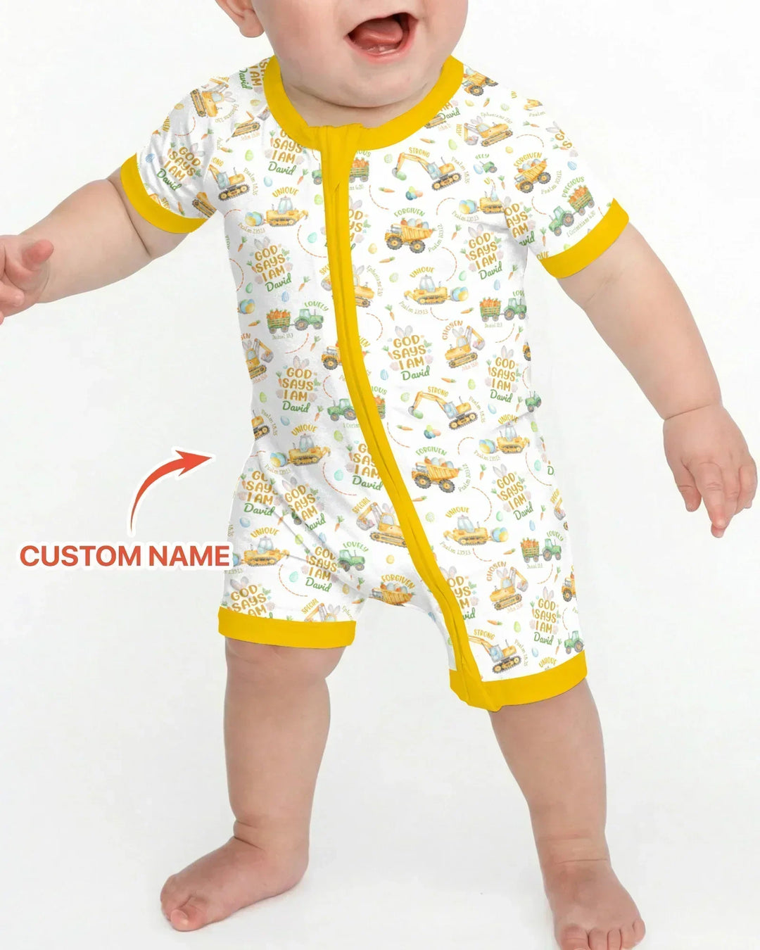 Happy Easter God Says I Am Custom Name Bamboo Shorty Zippy