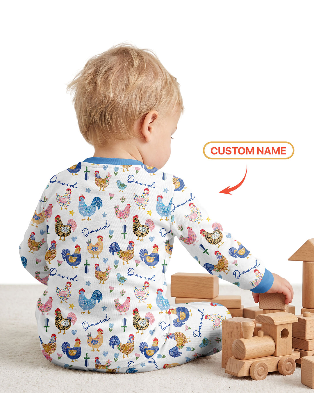Cluck And Cozy Bamboo Two Piece Long Sleeve Pajama Set