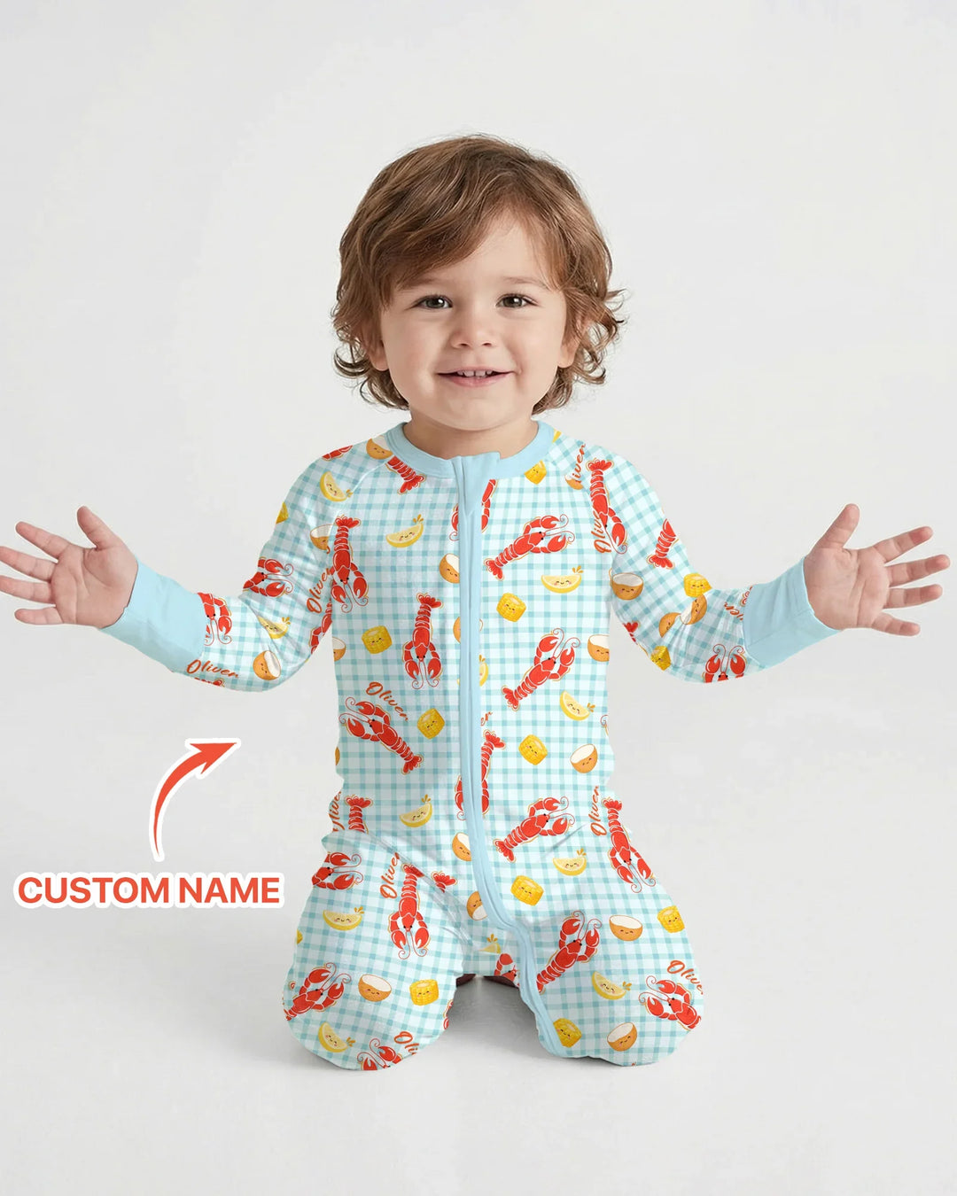 Custom Name Preppy Crawfish Season Bamboo Convertible Zippy