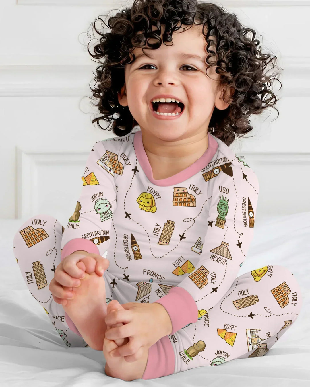 Kawaii World Tour Bamboo Two Piece Long Sleeve Pajama Set