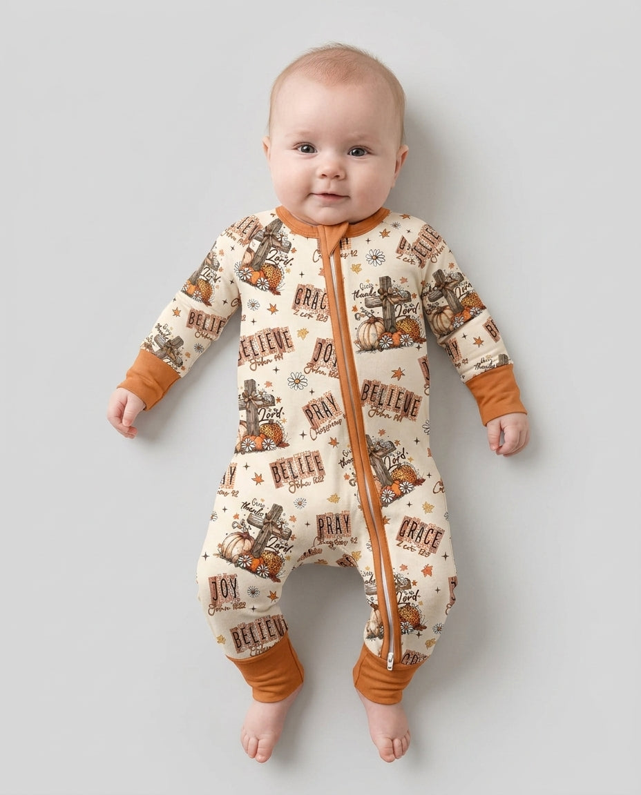Floral Fall Give Thanks To The Lord Bamboo Convertible Zippy