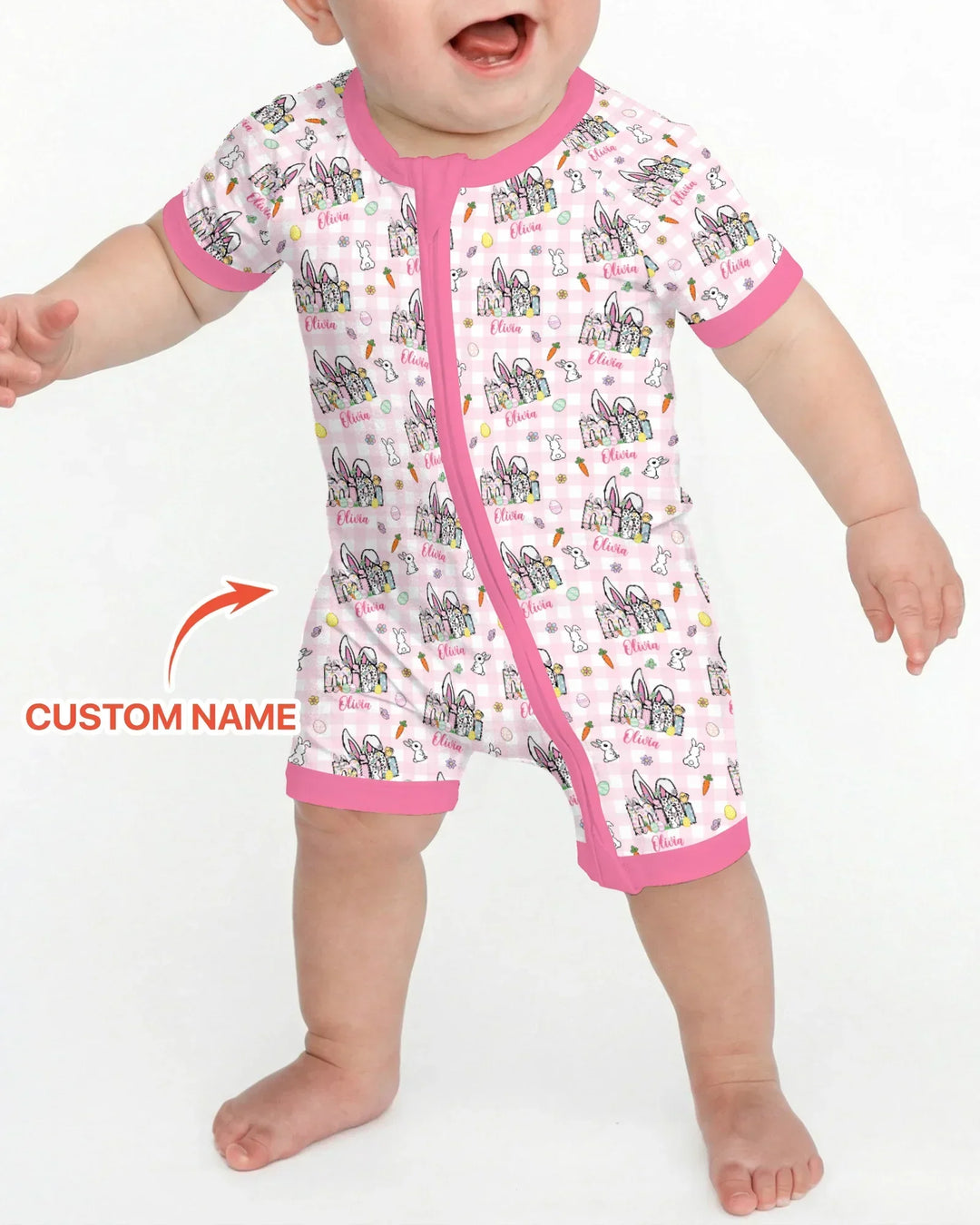 Custom Name Easter Family Matching Bamboo Shorty Zippy