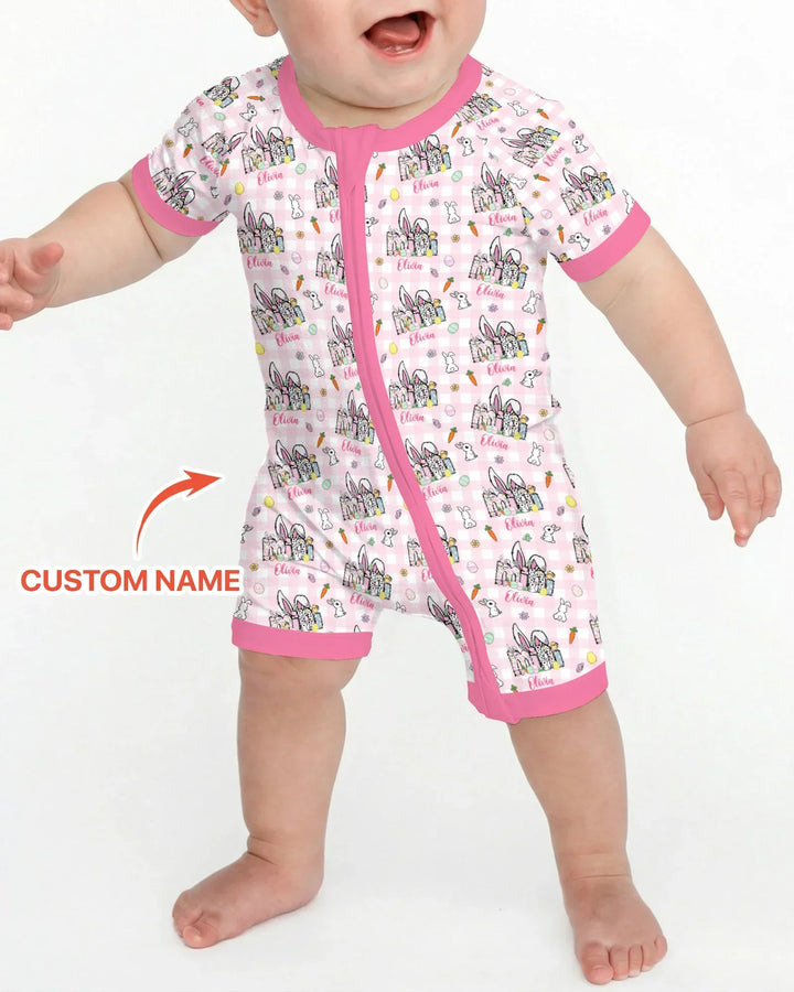 Custom Name Easter Family Matching Bamboo Shorty Zippy