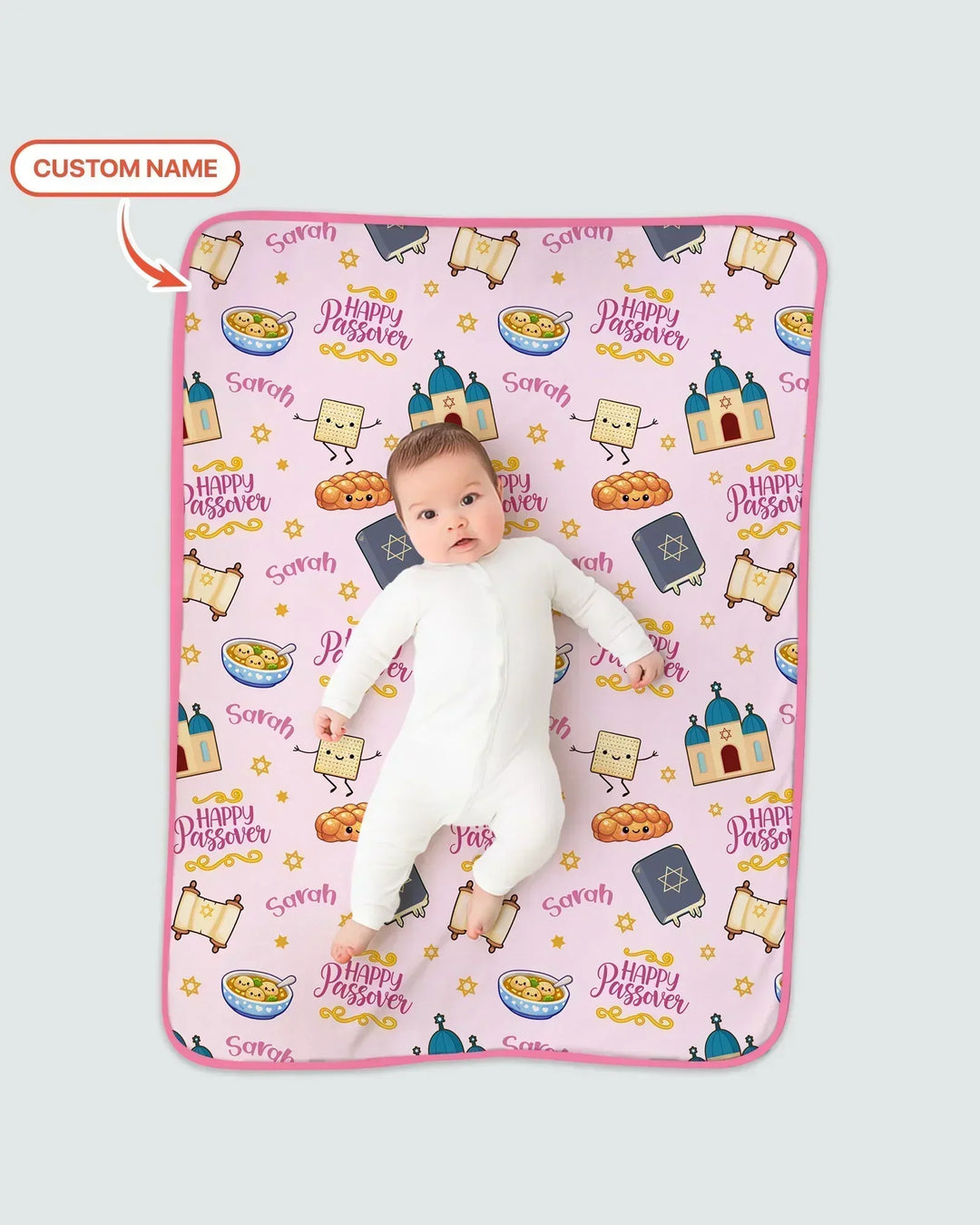 Custom name "Pesach Sameach" Bamboo Blanket
