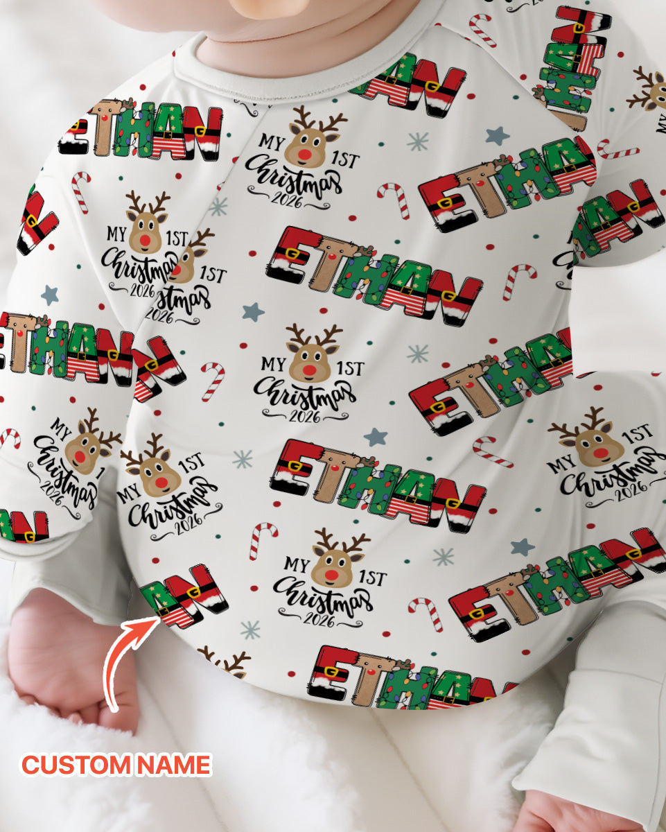 Custom Name My First Christmas 2026 Bamboo Convertible Zippy (G)