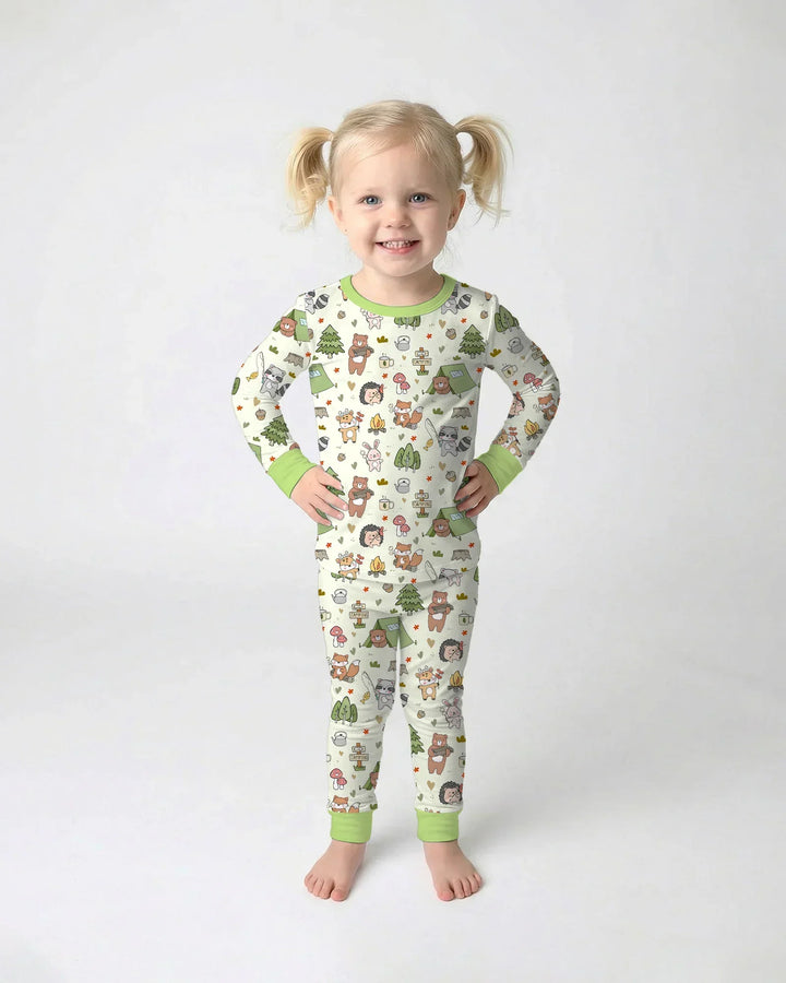 Little Camp Buddies Bamboo Two Piece Long Sleeve Pajama Set