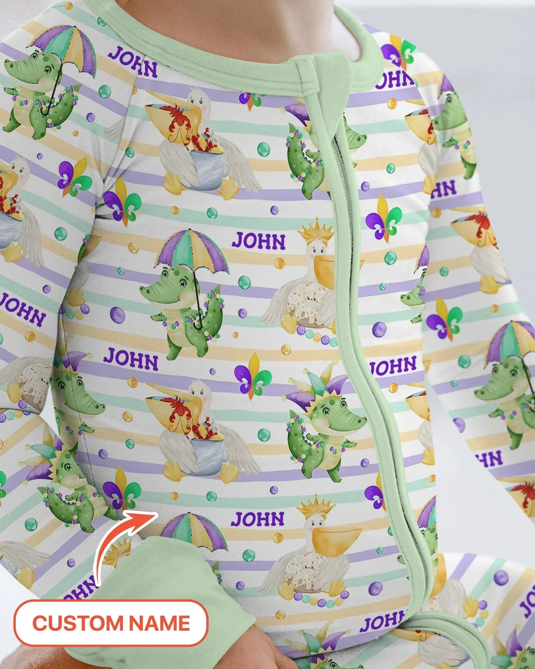 Happy Mardi Gras Adventure Family Matching Bamboo Convertible Zippy