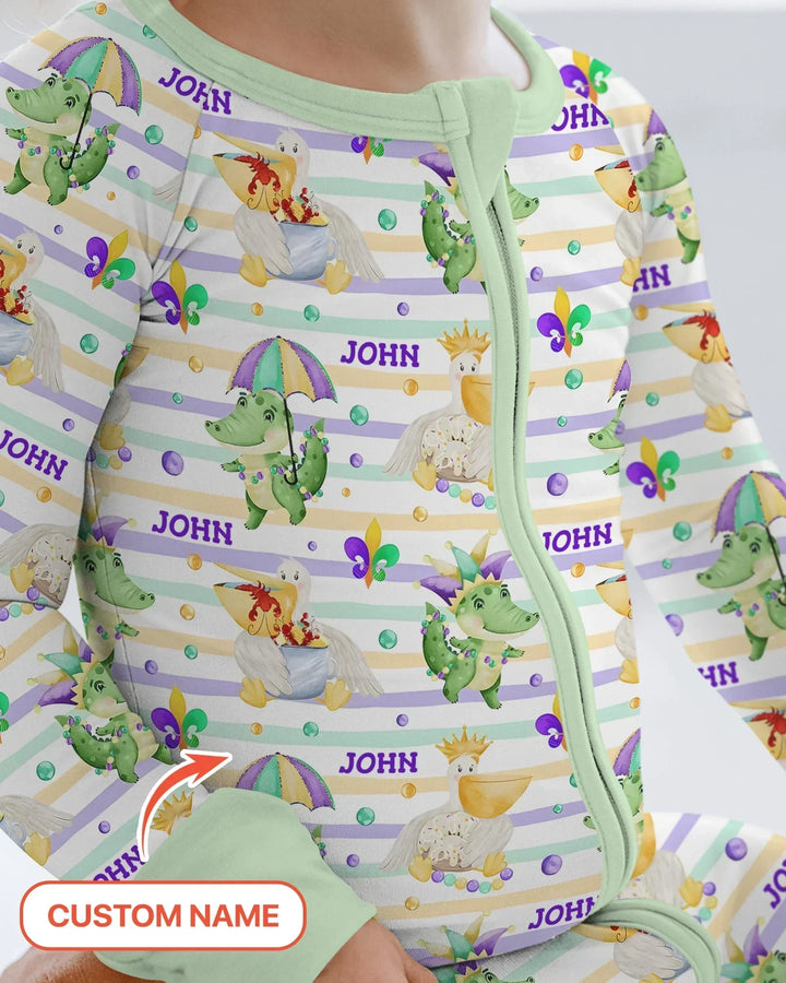 Happy Mardi Gras Adventure Family Matching Bamboo Convertible Zippy