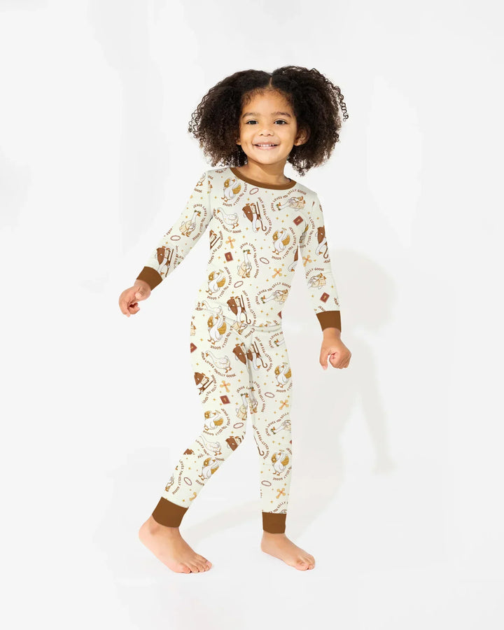 Jesus Loves You Silly Goose Bamboo Two Piece Long Sleeve Pajama Set
