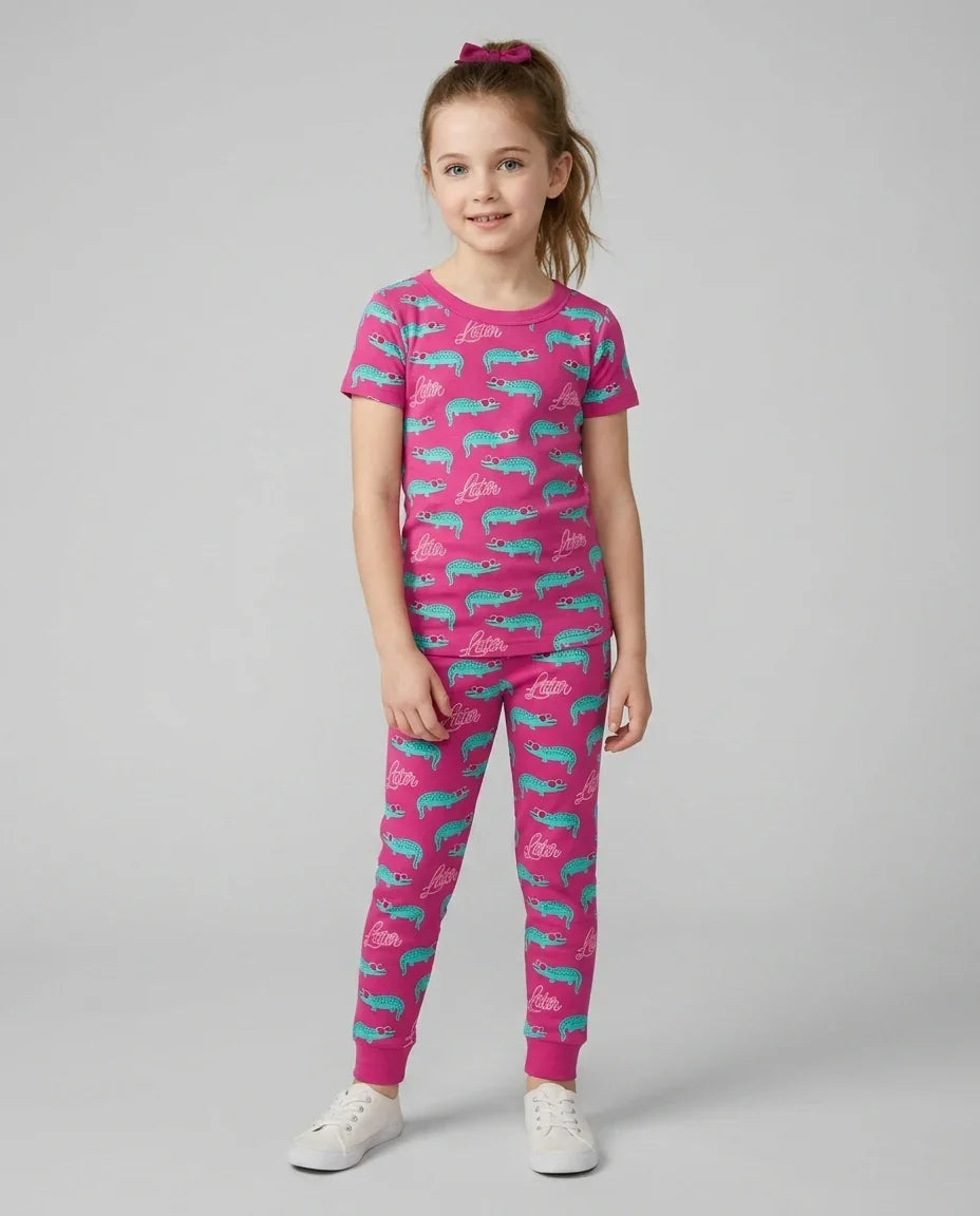 Later Gator Bamboo Two Piece Short Sleeve Pajama Set