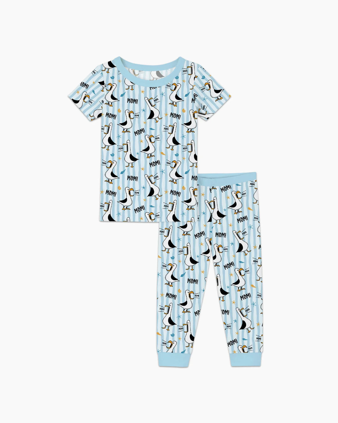 Seagull mom Mom MOM Bamboo Two Piece Short Sleeve Pajama Set