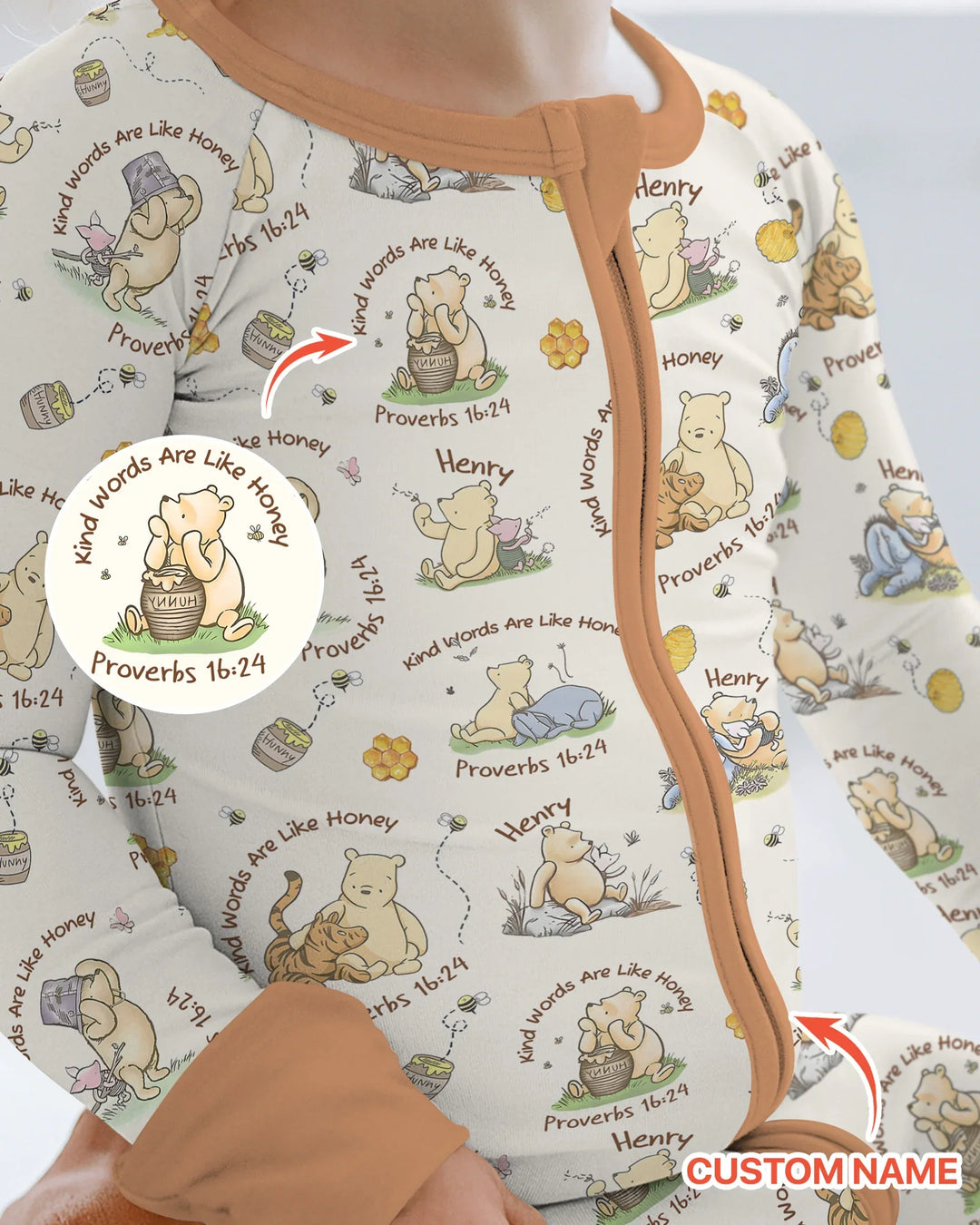 Kind Words Are Like Honey Custom Name Bamboo Convertible Zippy