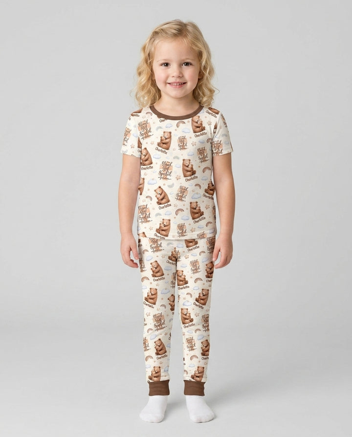 CUSTOM Template Bamboo Two Piece Short Sleeve Pyjamas Set