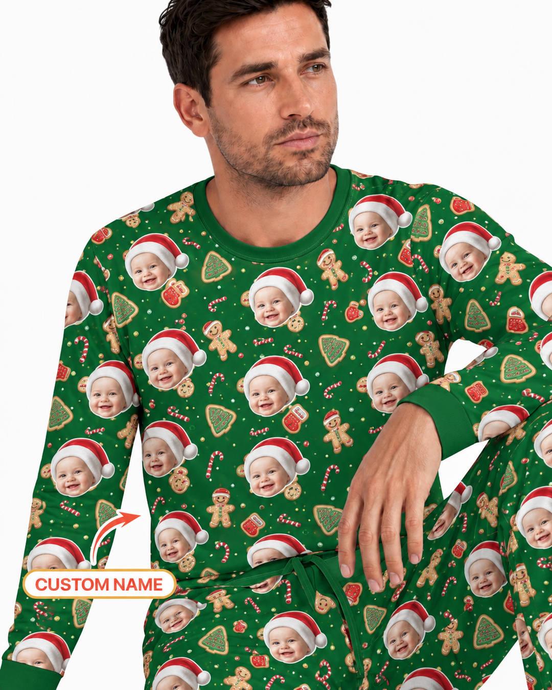 Custom Photo Funny Family Bamboo Men's Pajama Set