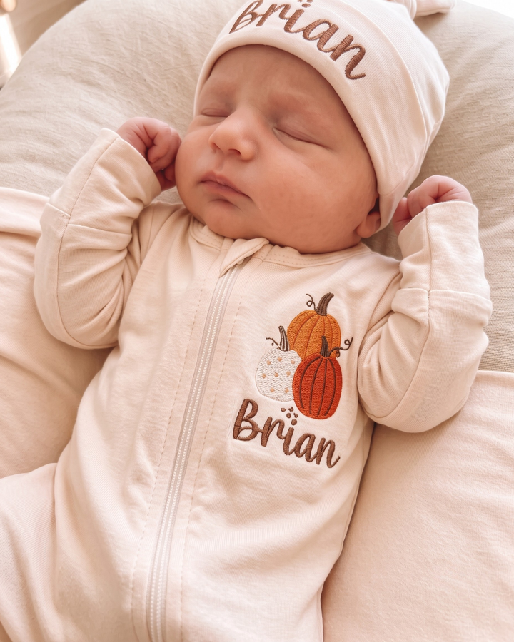 Personalized Pumpkin Patch Embroidered Embroidered Bamboo Hat