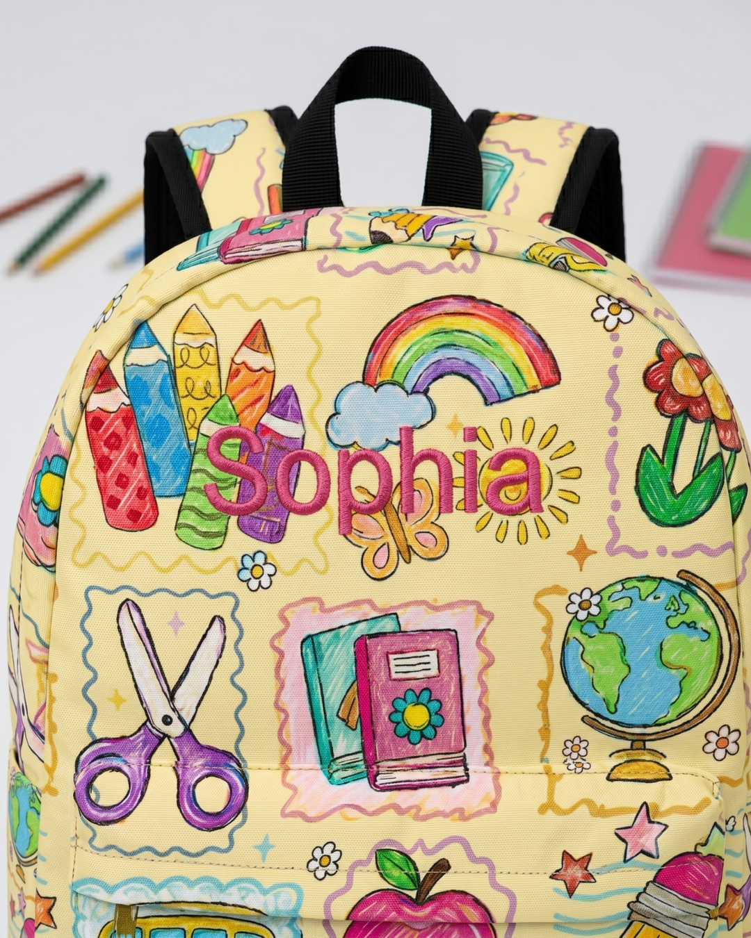 Learning Daydreams Custom Name Embroidered Backpack