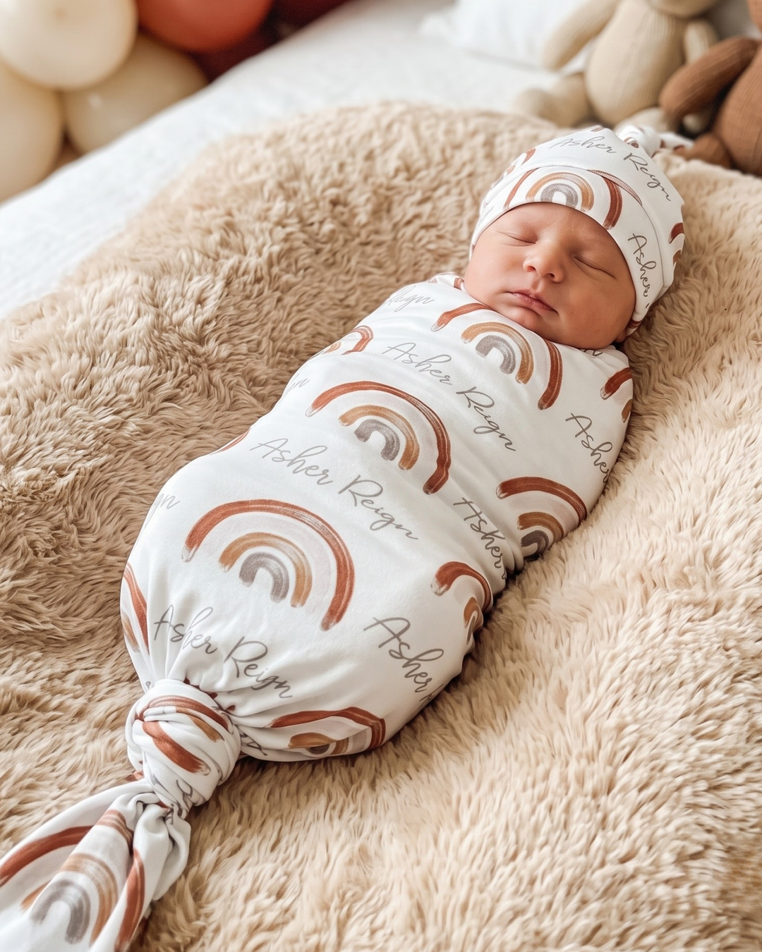 Rustic Rainbow Dreams Bamboo Swaddle Blanket