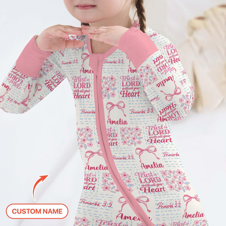 Trust The Lord With All Your Heart Custom Name Bamboo Convertible Zippy