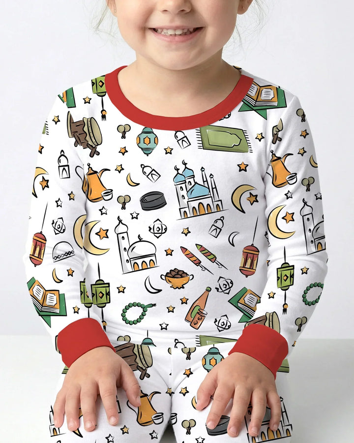 Ramadan Blessings Family Matching Bamboo Two Piece Long Sleeve Pajama Set