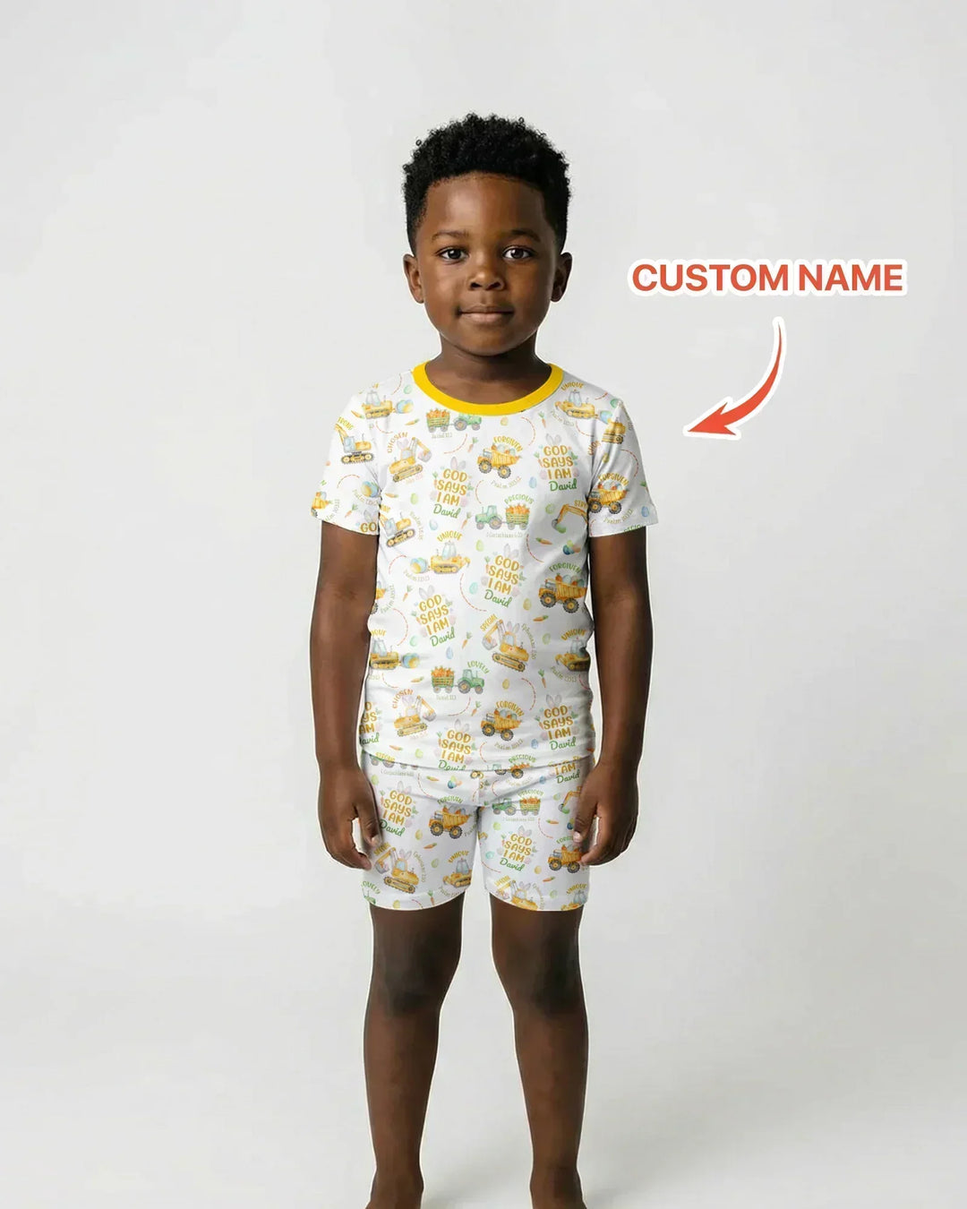 Happy Easter God Says I Am Custom Name Bamboo Two Piece Short Sleeve Shorts Pajama Set
