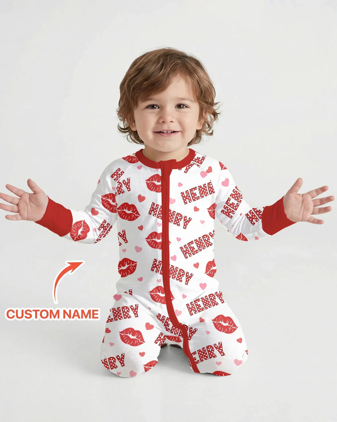 Custom Name Valentine Kiss Bamboo Convertible Zippy