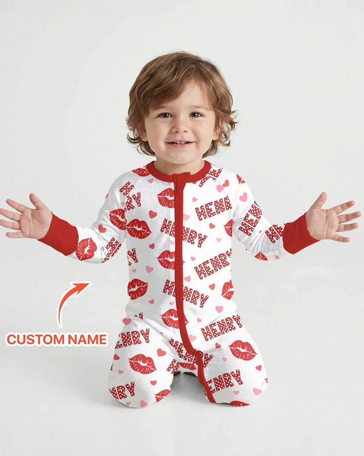 Custom Name Valentine Kiss Bamboo Convertible Zippy